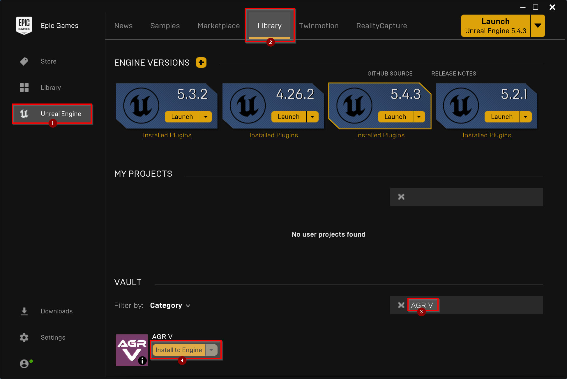 Project settings using enhanced input